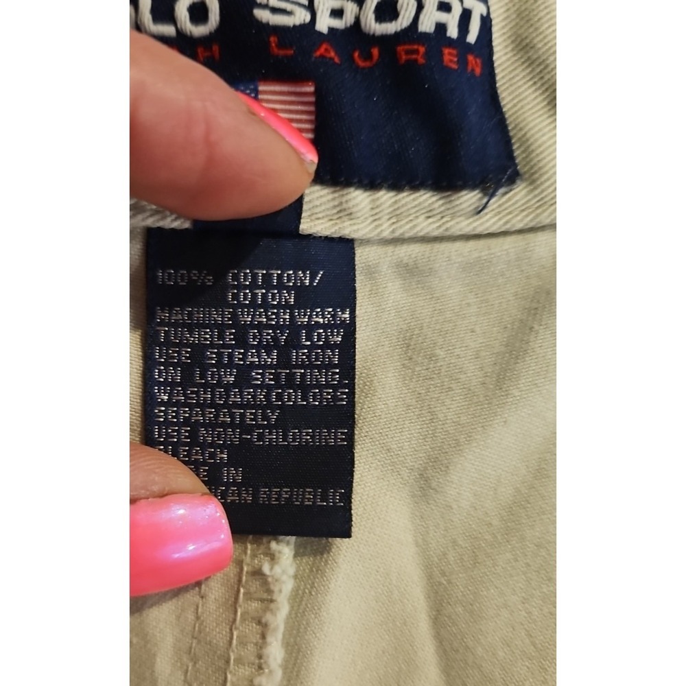 Vtg Polo Ralph Lauren Hi Rise Khaki Shorts Women 8 Cotton Twill Pleated #687 - Picture 5 of 10